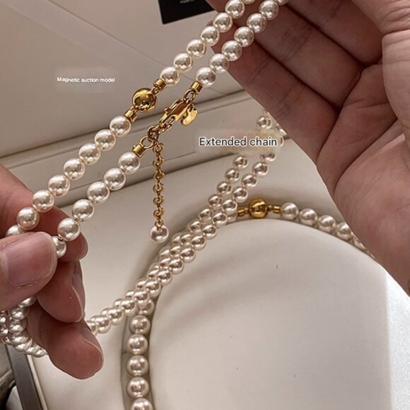 Timeless Classic Single Strand Pearl Necklace with Magnetic Clasp 12mm - Picture 7 of 14